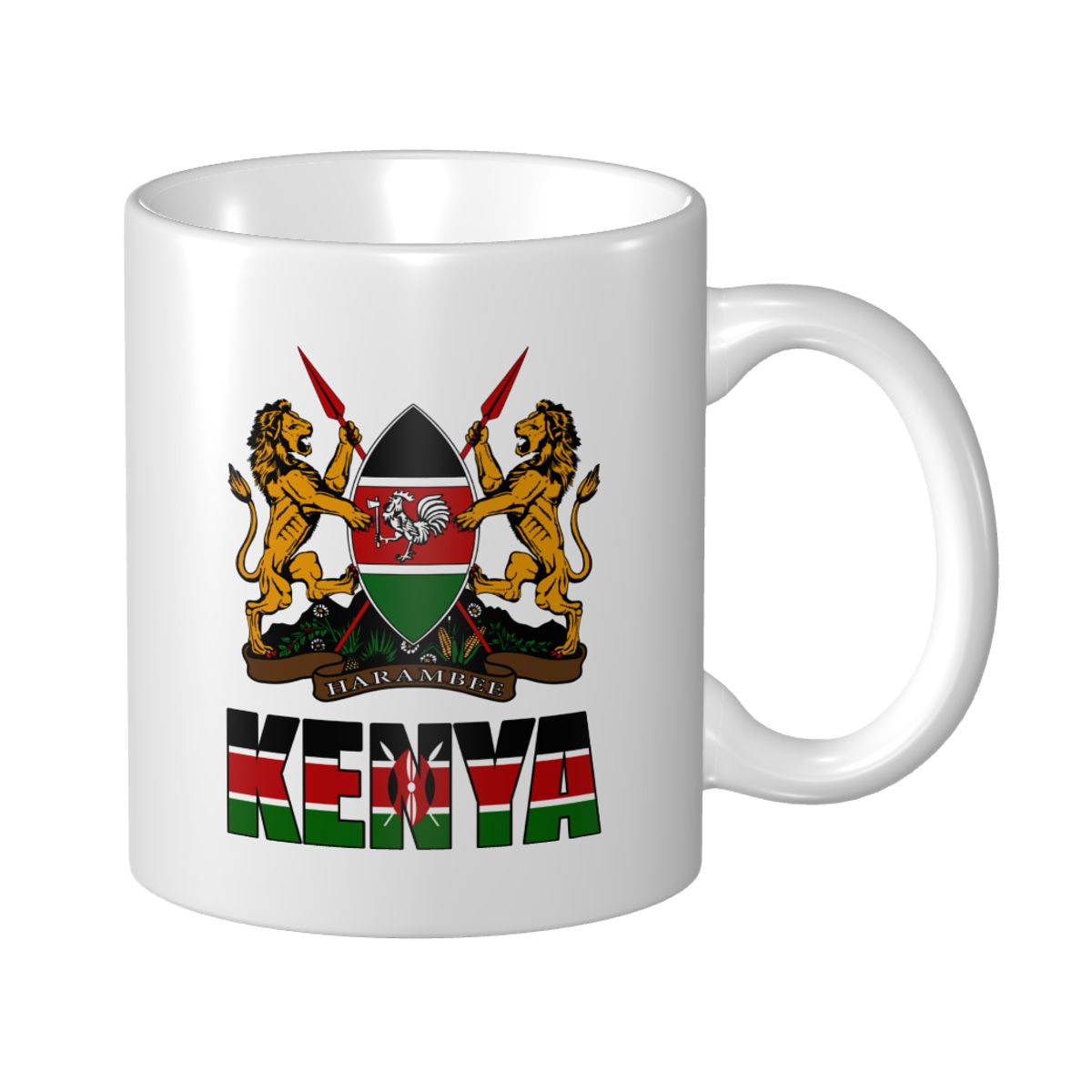 Coffee Tea Kenya - Mark ถ้วยแก้วเคนยาตัวอักษรธงสัญลักษณ์แก้วกาแฟชานมถ้วยน้ําแก้วท่องเที่ยวสําหรับ Office Home