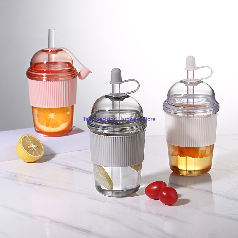 Coffee Tea Boba - แก้วน้ำพลาสติกทนความร้อนขนาด 630 มล. พร้อมฝาปิด สำหรับชาไข่มุก กาแฟ