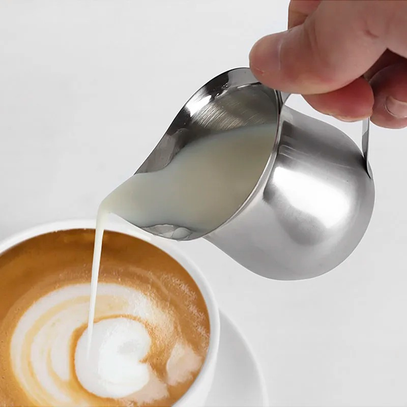Barista Milk Jug - กาแฟนมFrothing Pitcherถ้วยสแตนเลสสตีลเอสเปรสโซครีมเหยือกออนซ์ถ้วยตวงTouring Spout Coffeeware