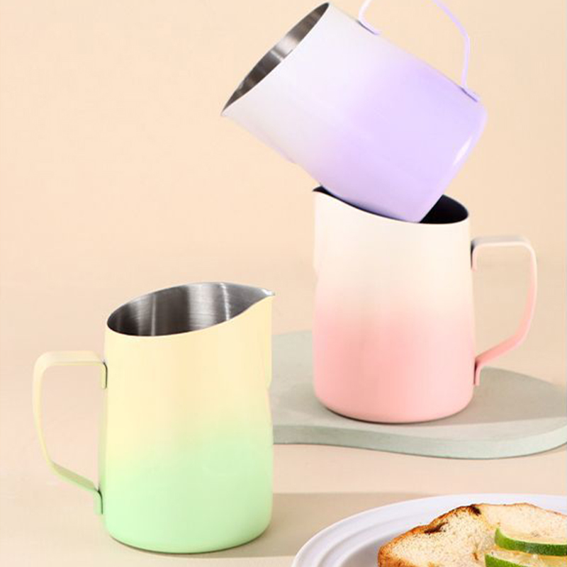 Barista Milk Jug - เหยือกตีฟองนมสแตนเลส 450 มล. เหยือกตีฟองนม แก้วกาแฟ ลาเต้