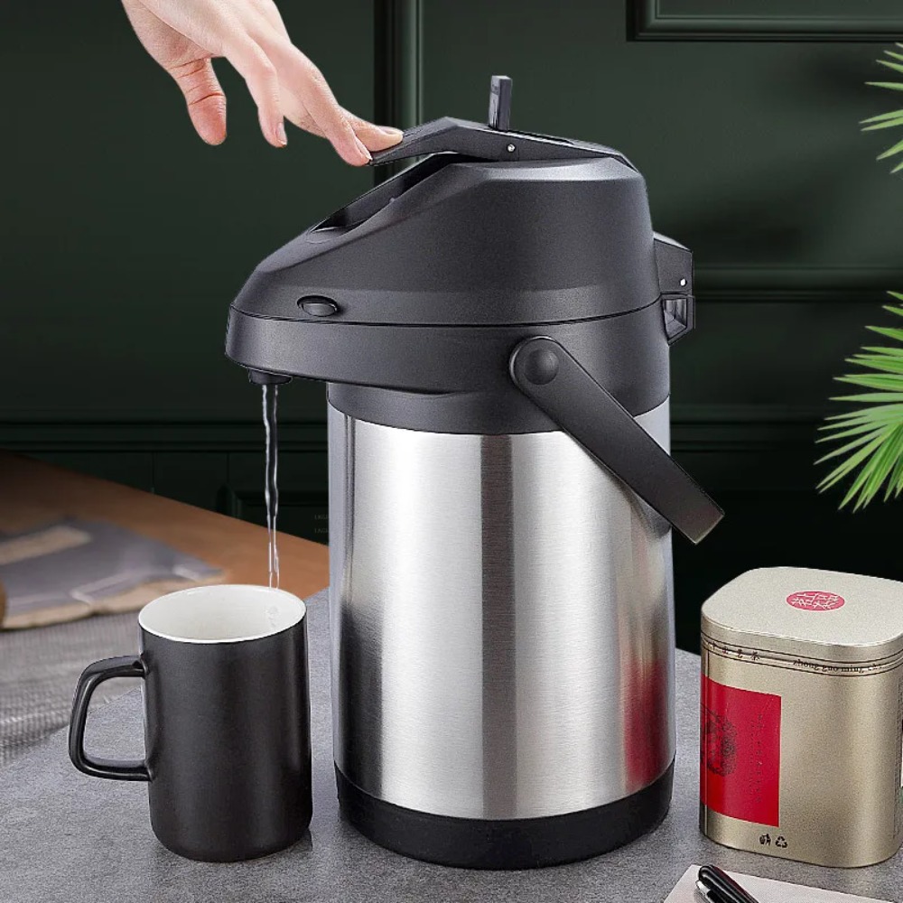 Coffee Tea Urn - กระติกน้ำสแตนเลสแบบกด, ความจุ 3 ลิตร สำหรับเครื่องดื่มร้อนและเย็น เช่น