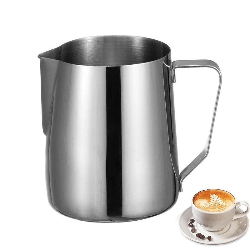 Barista Milk Jug - เหยือกตีฟองนมสแตนเลสขนาด 350/600/900 มล. สำหรับทำคาปูชิโน ลาเต้อาร์ต อุปกรณ์เสริมสำหรับบาริสต้า
