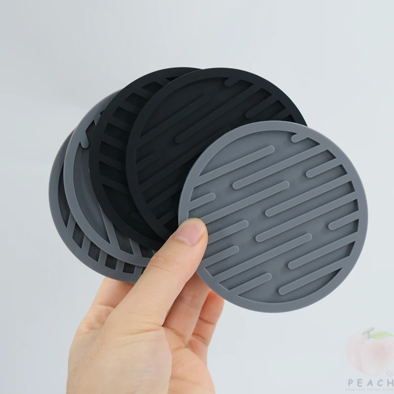 Coffee Tea Flask - 10 ซม.ซิลิโคน Coasters รอบยางทนความร้อนถ้วยชาตารางเครื่องดื่มแก้วกาแฟแก้วผู้ถือเครื่องดื่ม Pad Decor