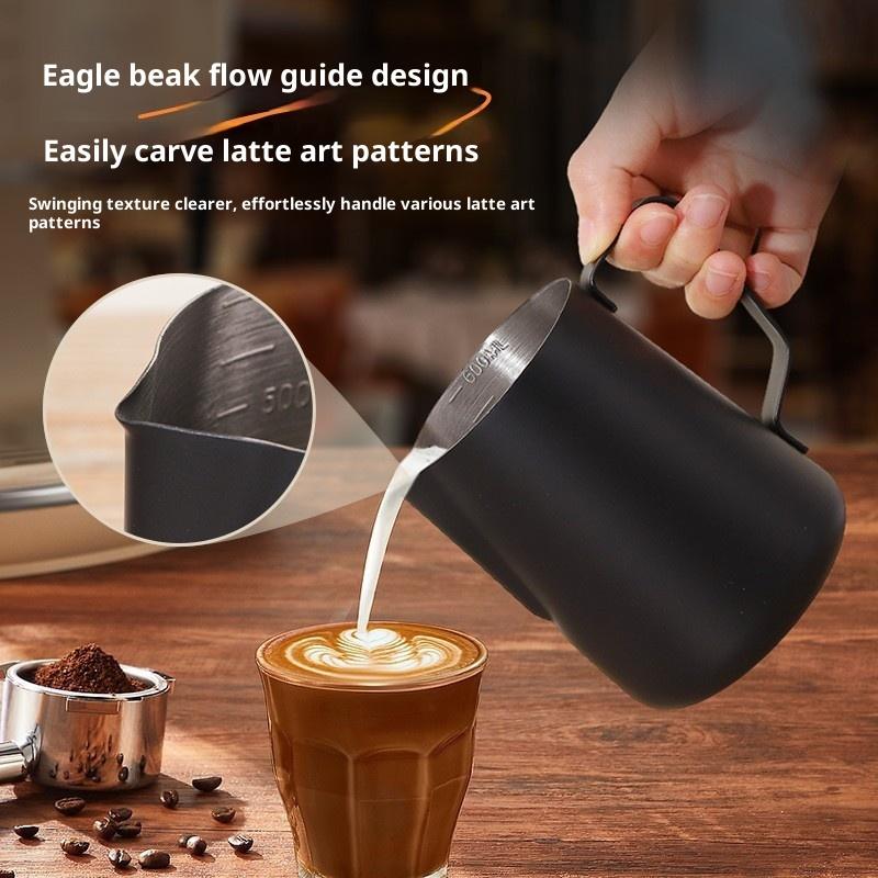 Barista Milk Jug - เหยือกตีฟองนมกาแฟ 350/600 มล. สแตนเลสสตีล พร้อมมาตรวัดความละเอียดสูง คุณภาพสูง