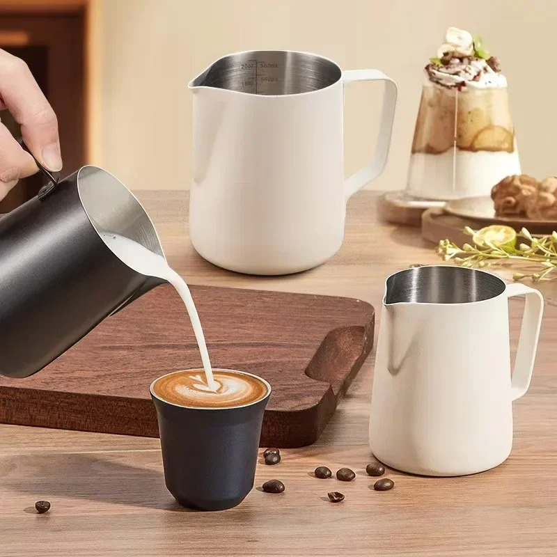 Barista Milk Jug - เหยือกตีฟองนมกาแฟ 350/600 มล. สแตนเลส 304 พร้อมสเกลวัดแม่นยำ