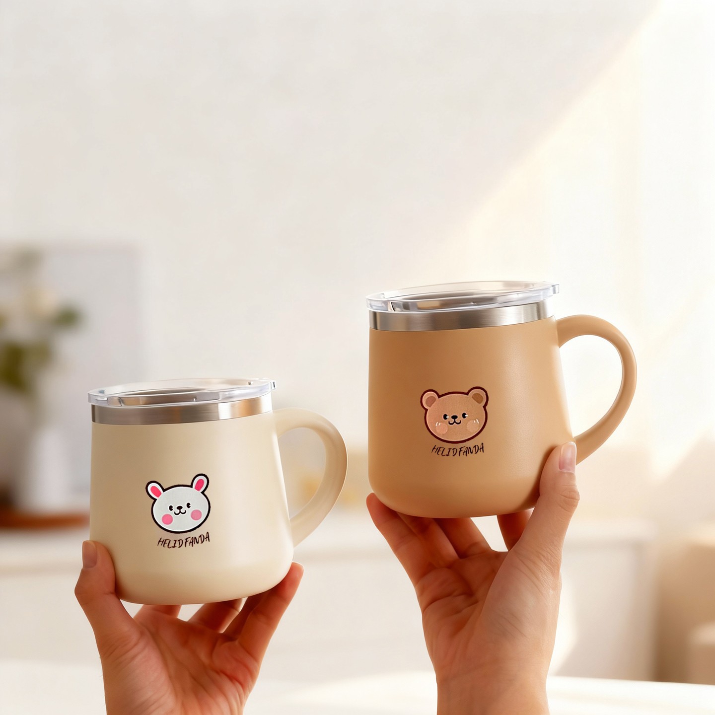 Coffee Tea Tumbler - แก้วกาแฟสแตนเลส 316 ลายการ์ตูน ขนาด 430 มล.