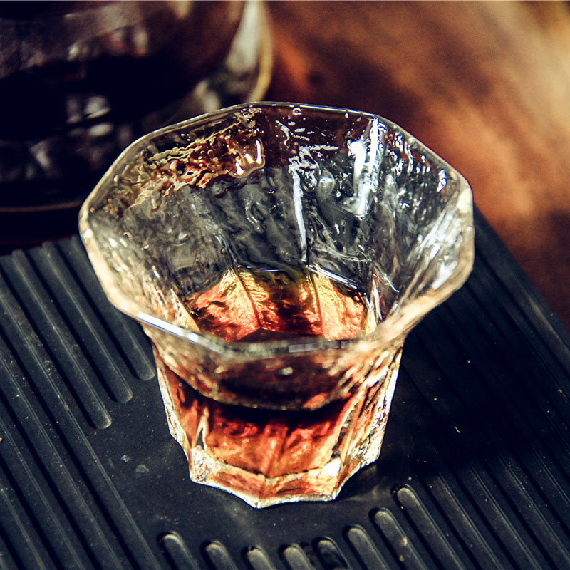 Coffee Tea Tumbler - แก้วกาแฟเอสเพรสโซทรงแปดเหลี่ยมขนาดเล็ก 60 มล. แก้วใสทนความร้อน สำหรับกาแฟ ชา