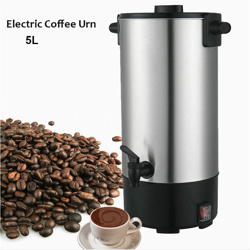 Coffee Tea Urn - เครื่องชงกาแฟสแตนเลส 5 ลิตร แบบชงเร็ว 110V/220V พร้อมระบบทำความร้อนไฟฟ้า