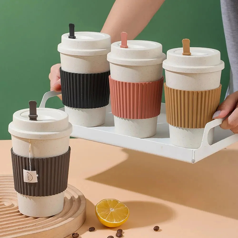 450ML ถ้วยกาแฟพร้อมฝาปิดฟางข้า - Coffee Tea Flask บทวิจารณ์และราคา