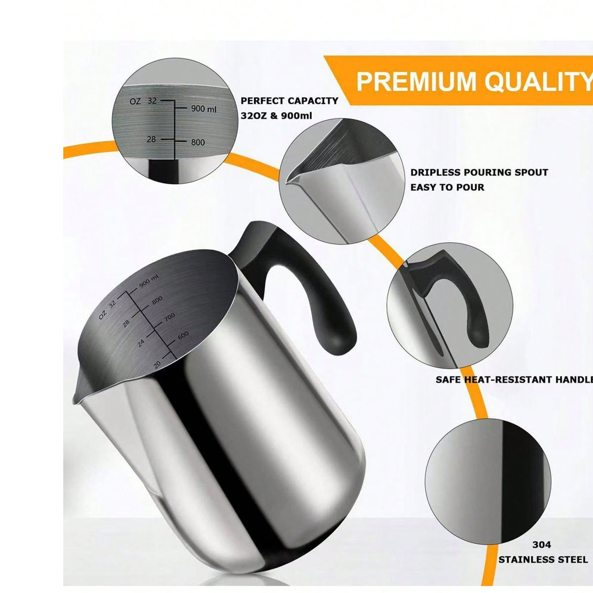 เหยือกสเตนเลส 304 สำหรับทำกาแฟ - Barista Milk Jug บทวิจารณ์และราคา