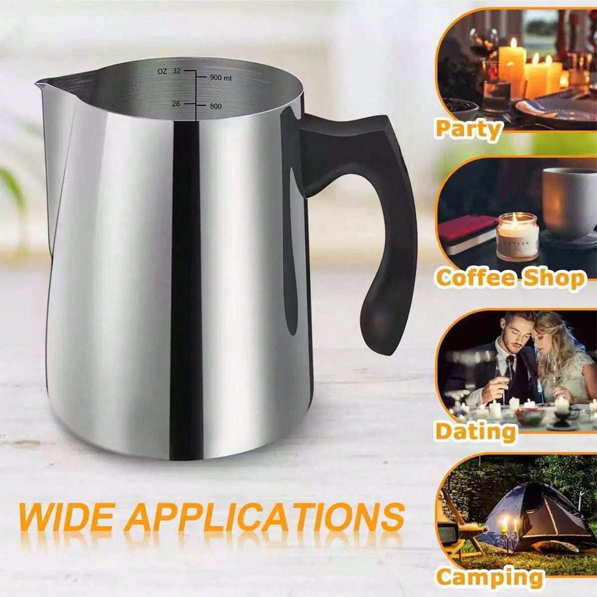 เหยือกสเตนเลส 304 สำหรับทำกาแฟ - Barista Milk Jug บทวิจารณ์และราคา