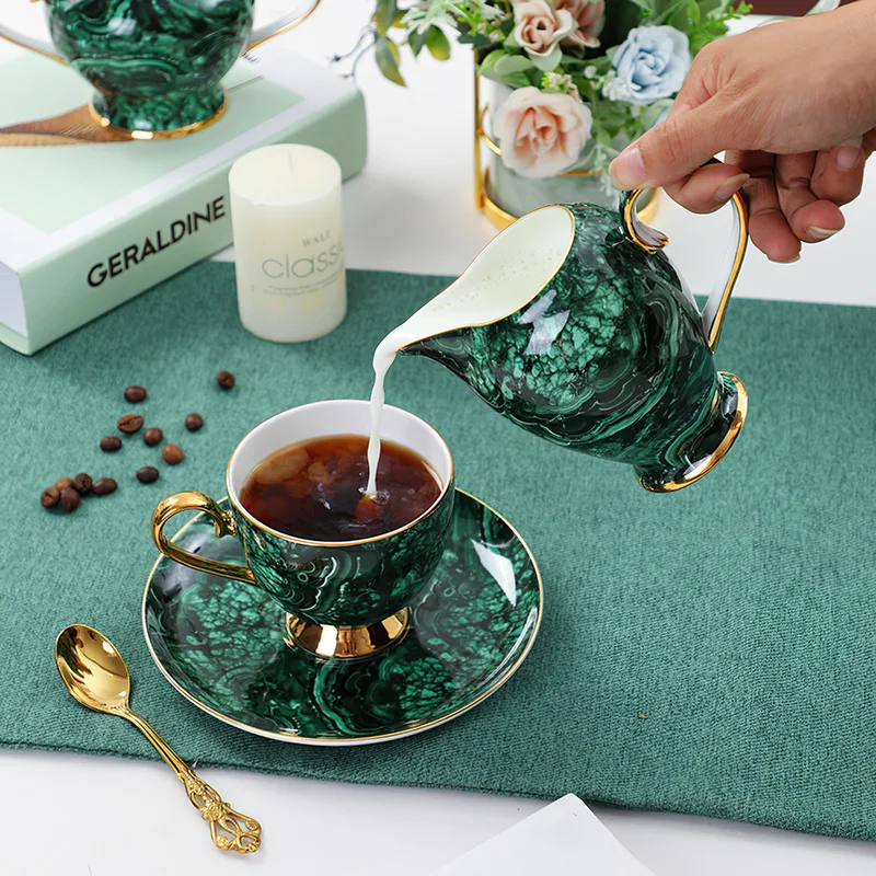 กระดูกจีนกาน้ำชา Drinkware สีเ - Coffee Tea Sugar บทวิจารณ์และราคา