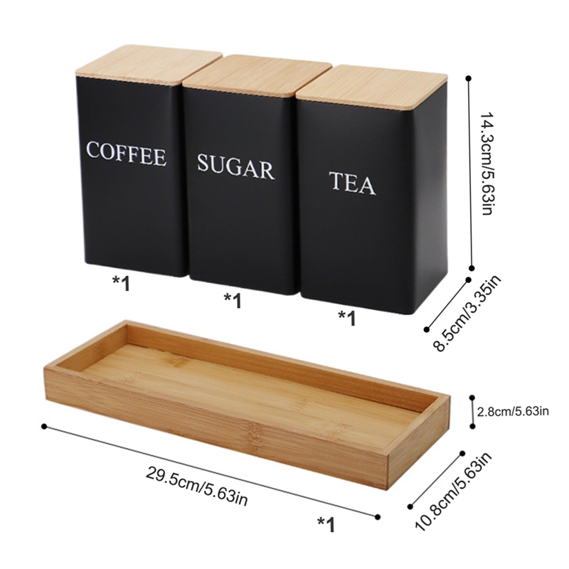 ชุดกระป๋องชา กาแฟ น้ำตาล 3 ชิ้ - Coffee Tea Jar Set บทวิจารณ์และราคา