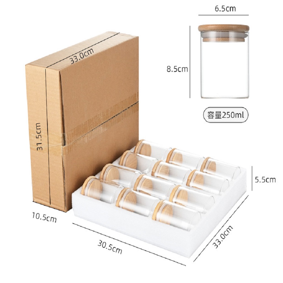 โถแก้วใส่ของอัดลม12ชิ้น/เซ็ตพร - Coffee Tea Jar Set บทวิจารณ์และราคา