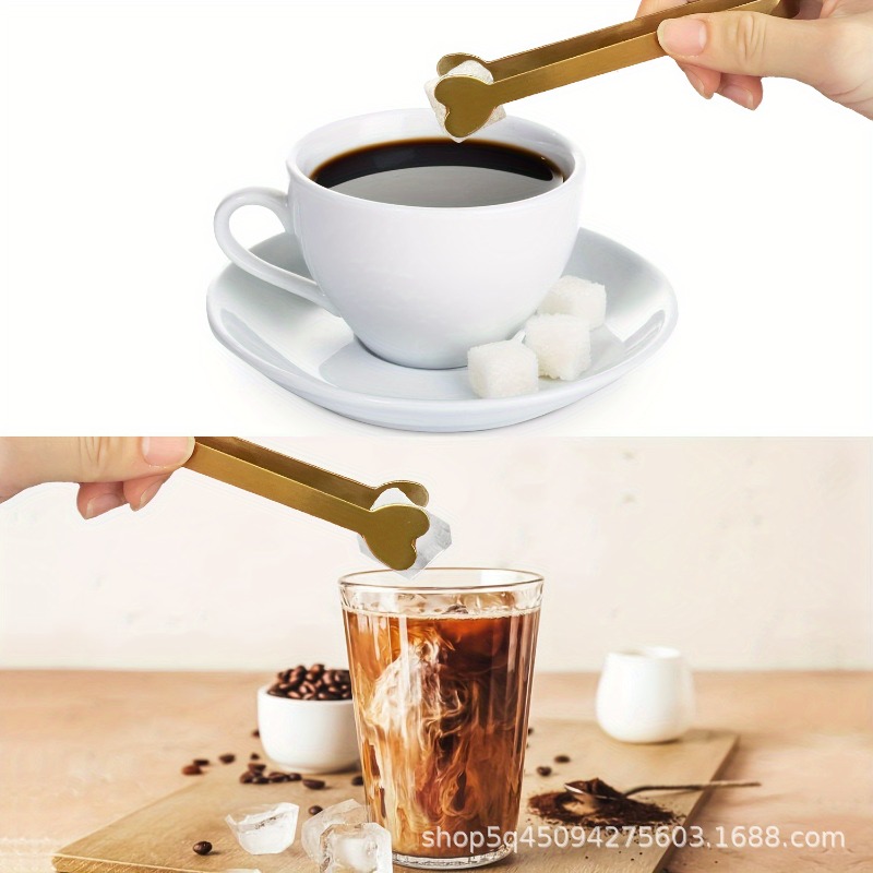 4/6PCS สแตนเลสสตีลรูปหัวใจมินิ - Coffee Tea Sugar บทวิจารณ์และราคา