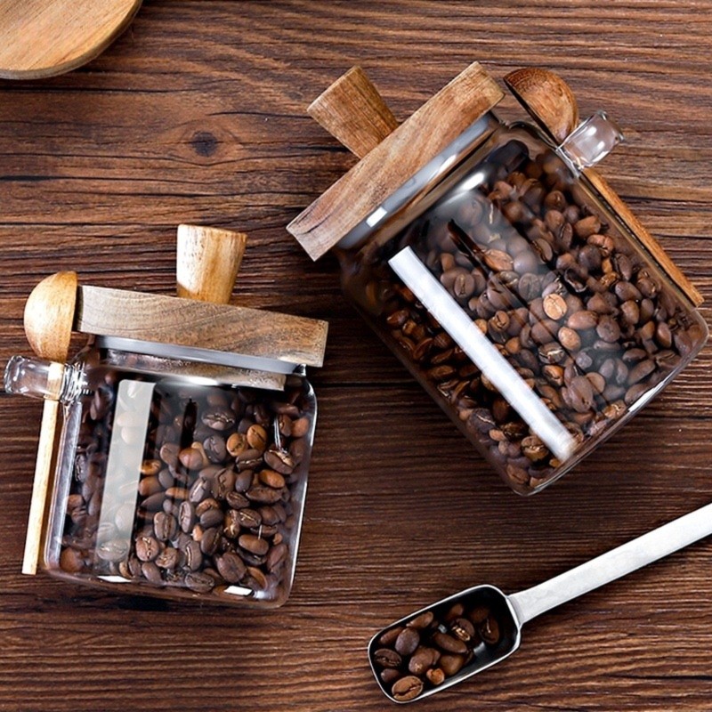 ชุดโหลแก้ว ABJI พร้อมฝาไม้และช - Coffee Tea Jar Set บทวิจารณ์และราคา
