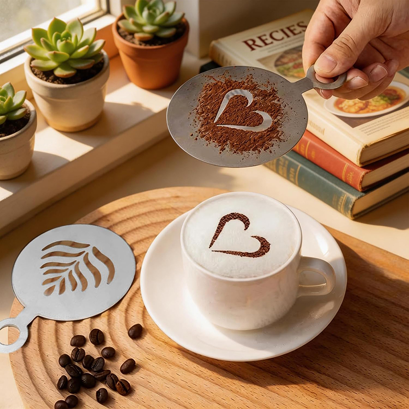 ชุดแม่พิมพ์สแตนเลสสำหรับตกแต่ง - Coffee Stencil Art บทวิจารณ์และราคา