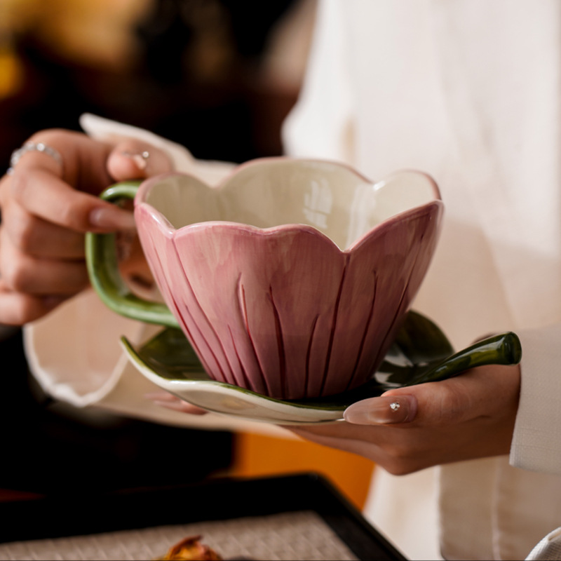 ไม่สม่ําเสมอมือวาดถ้วยกาแฟชุดจ - Coffee Tea Leaf บทวิจารณ์และราคา