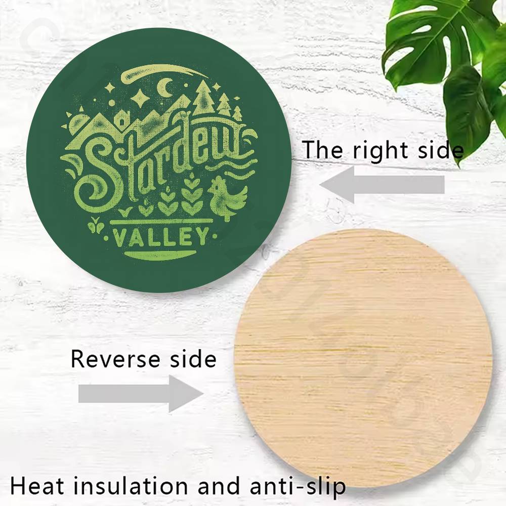 แผ่นรองแก้วไม้ลาย S-Stardew V- - Valley Tea And Coffee บทวิจารณ์และราคา