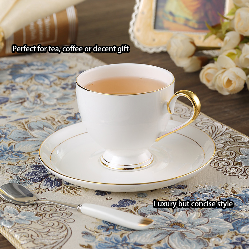 Grace Bone ชุดกาแฟจีนสีขาวทอง  - Coffee Tea Sugar บทวิจารณ์และราคา