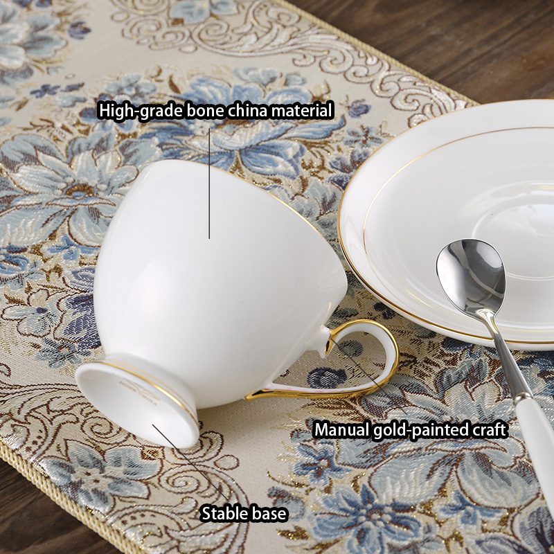 Grace Bone ชุดกาแฟจีนสีขาวทอง  - Coffee Tea Sugar บทวิจารณ์และราคา