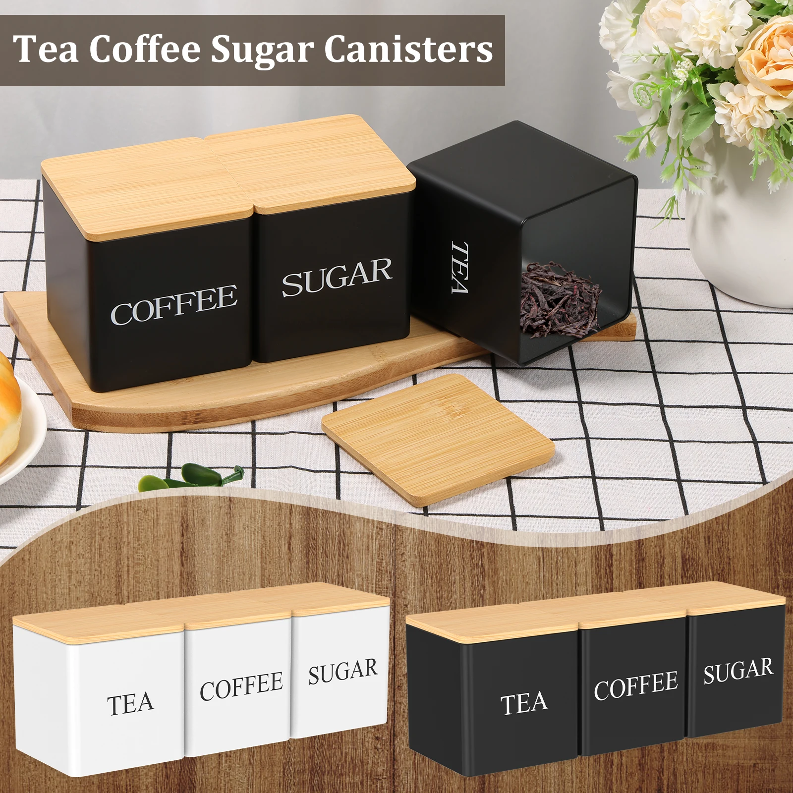 ชุดกระป๋องชา น้ำตาล กาแฟ 3 ชิ้ - Coffee Tea Jar Set บทวิจารณ์และราคา