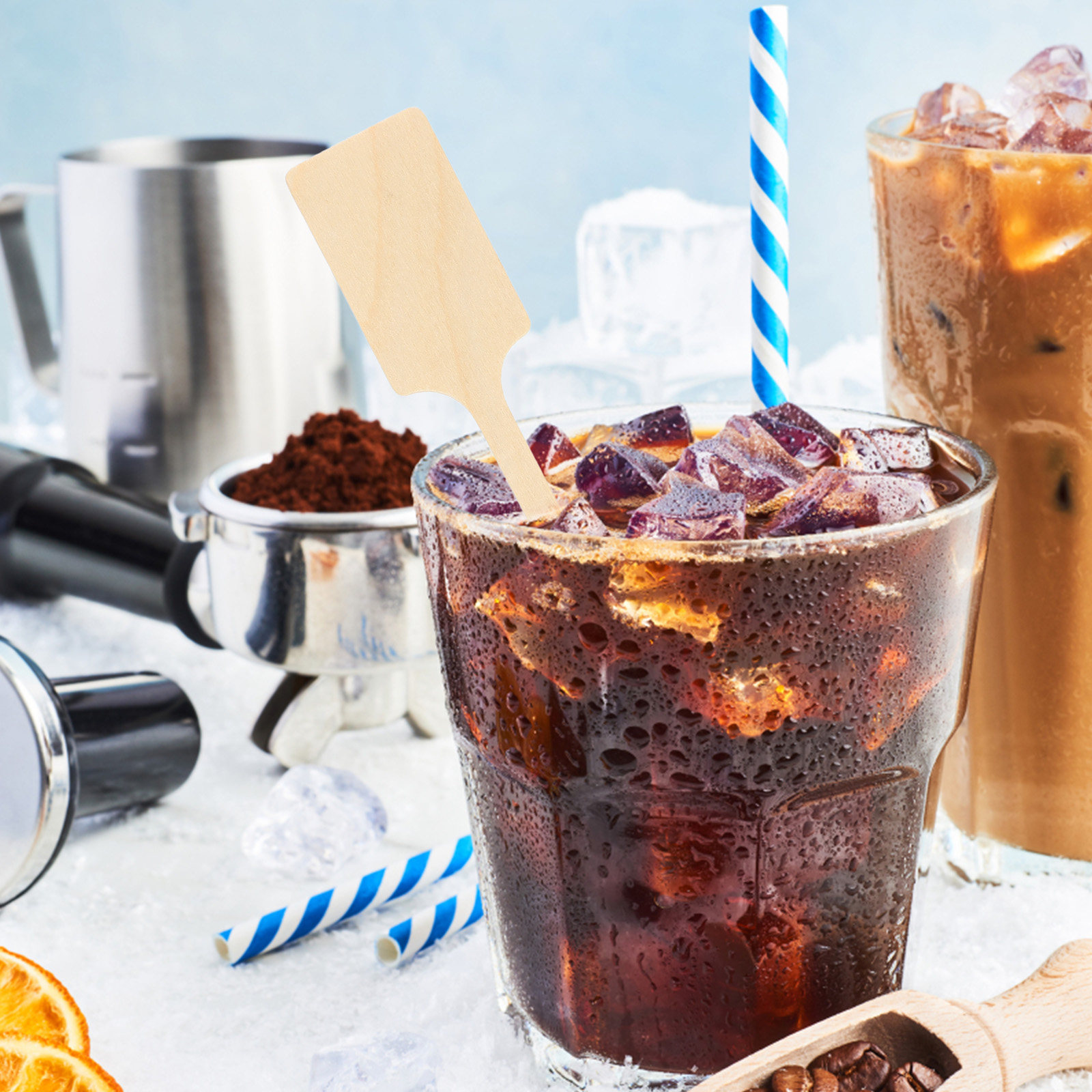 ไม้คนกาแฟไม้ 100 ชิ้น แบบใช้แล - Juice Tea Coffee บทวิจารณ์และราคา