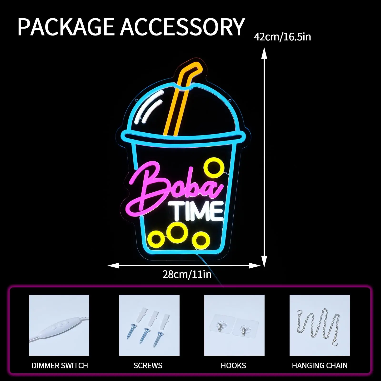 ป้ายไฟนีออน Boba Time สำหรับตก - Coffee Tea Boba บทวิจารณ์และราคา