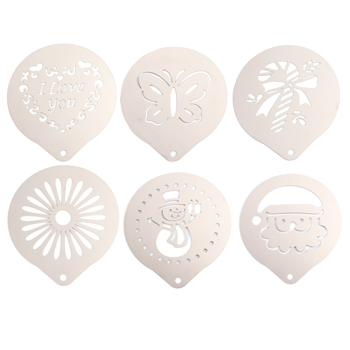 1 ชุดลายฉลุกาแฟสแตนเลสทนทาน DI - Coffee Stencil Art บทวิจารณ์และราคา