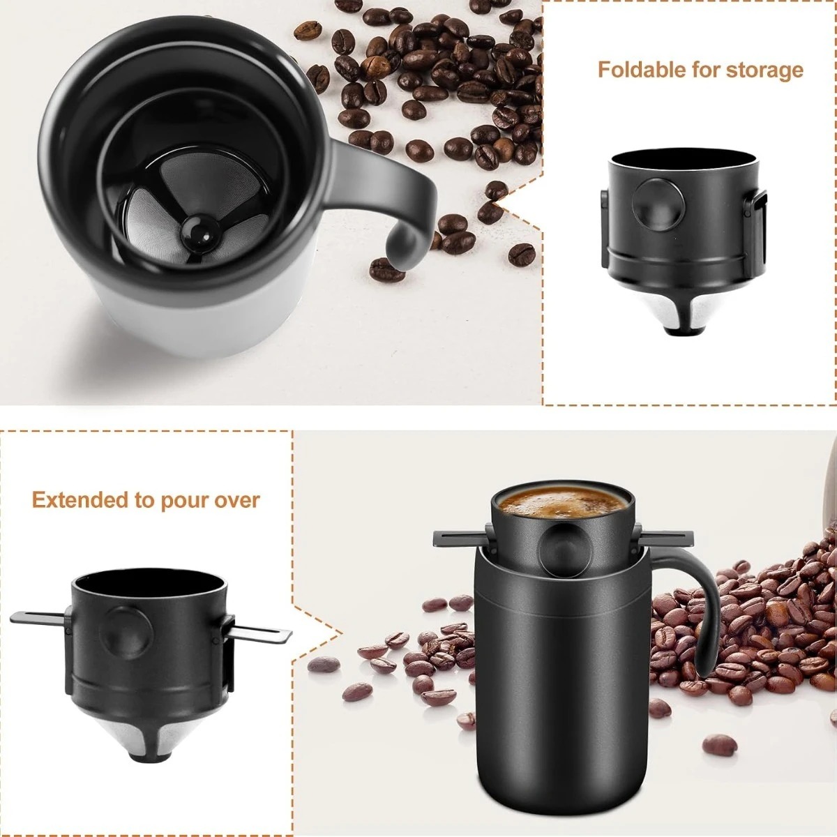 แก้วกาแฟสแตนเลสขนาด 350/550 มล - Coffee Tea Tumbler บทวิจารณ์และราคา