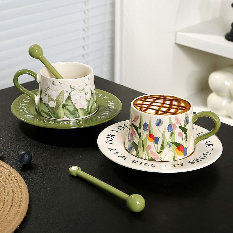 ชุดแก้วกาแฟเซรามิกลายดอกลิลลี่ - Valley Tea And Coffee บทวิจารณ์และราคา