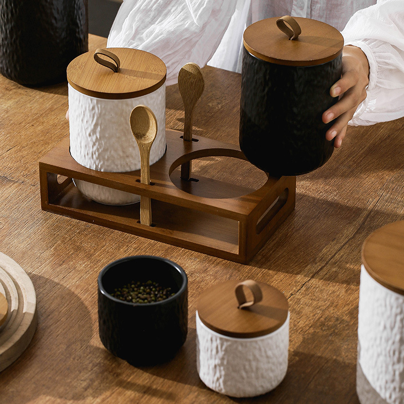 รูปแบบหินเซรามิกถังเก็บชาภาชนะ - Canister Coffee Sugar Tea บทวิจารณ์และราคา