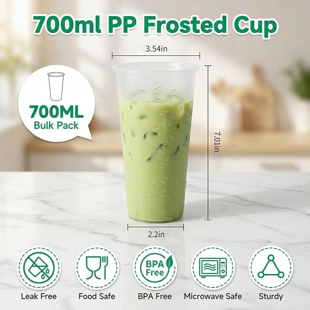 แก้วพลาสติกแข็งแบบมีฝ้าสำหรับช - Coffee Tea Boba บทวิจารณ์และราคา