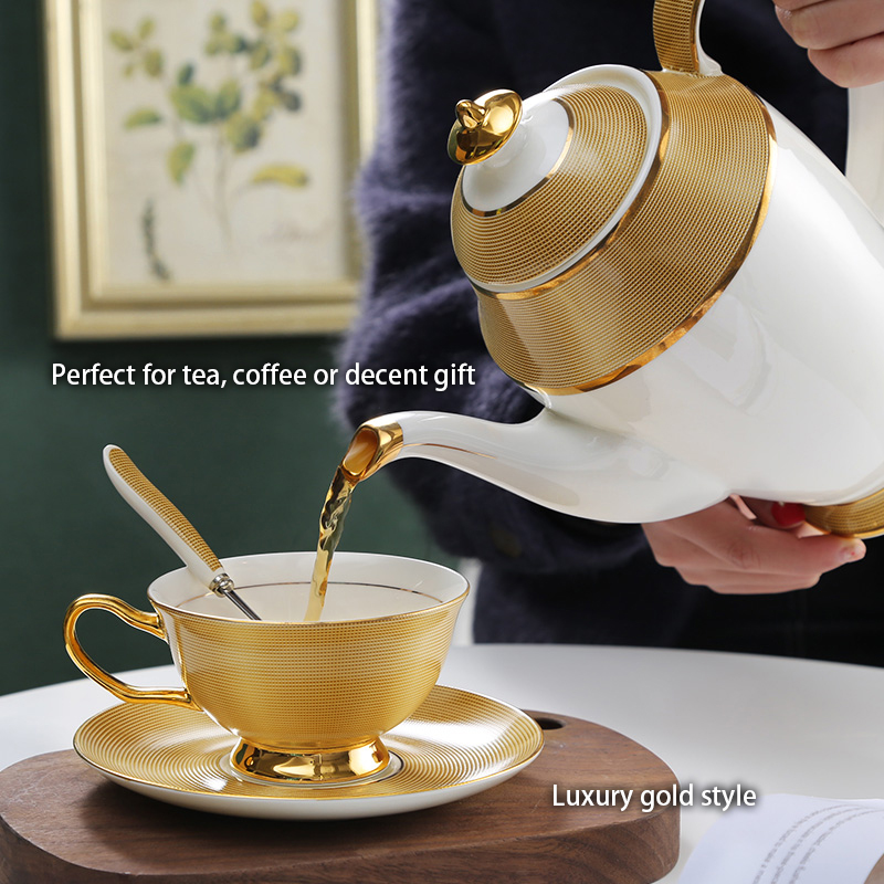 Luxury Goldกาแฟจีนชุดชาชุดขั้น - Coffee Tea Sugar บทวิจารณ์และราคา