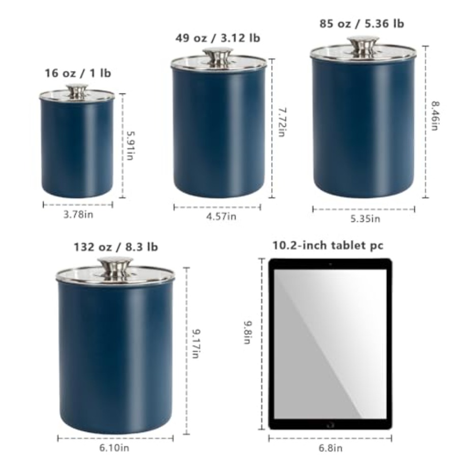 ชุดกระป๋องเก็บอาหารสแตนเลส 4 ช - Canister Coffee Sugar Tea บทวิจารณ์และราคา
