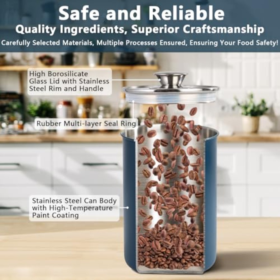 ชุดกระป๋องเก็บอาหารสแตนเลส 4 ช - Canister Coffee Sugar Tea บทวิจารณ์และราคา