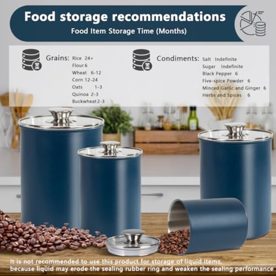 ชุดกระป๋องเก็บอาหารสแตนเลส 4 ช - Canister Coffee Sugar Tea บทวิจารณ์และราคา