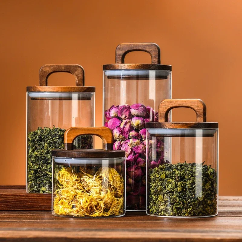 ขวดแก้วใสพร้อมฝาปิดไม้ไผ่กระป๋ - Canister Coffee Sugar Tea บทวิจารณ์และราคา