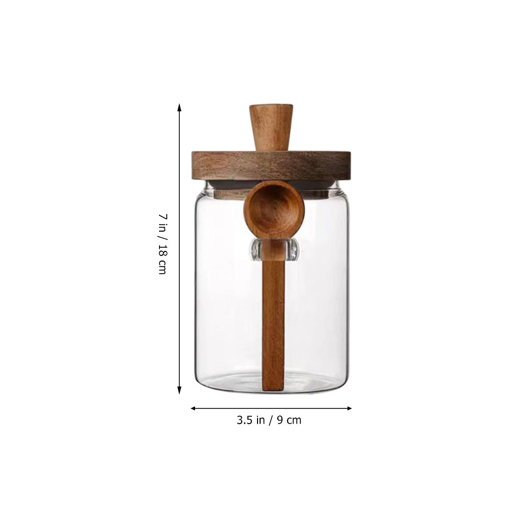 โถแก้วเก็บเมล็ดกาแฟ ฝาไม้ปิดสน - Coffee Tea Sugar บทวิจารณ์และราคา