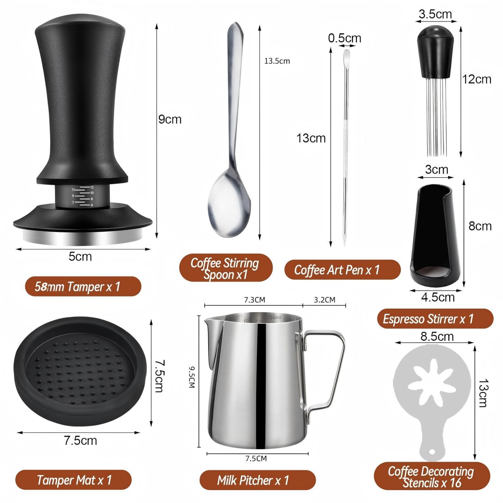 ชุดอุปกรณ์กดกาแฟขนาด 51 มม. 22 - Coffee Stencil Art บทวิจารณ์และราคา