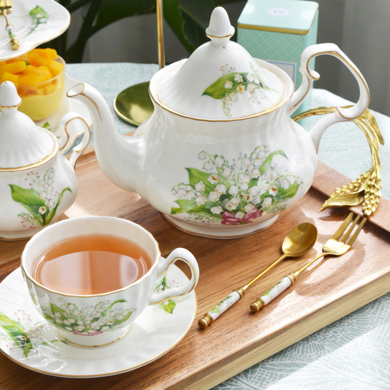 ชุดถ้วยชาพร้อมจานรองลายลิลลี่ว - Valley Tea And Coffee บทวิจารณ์และราคา
