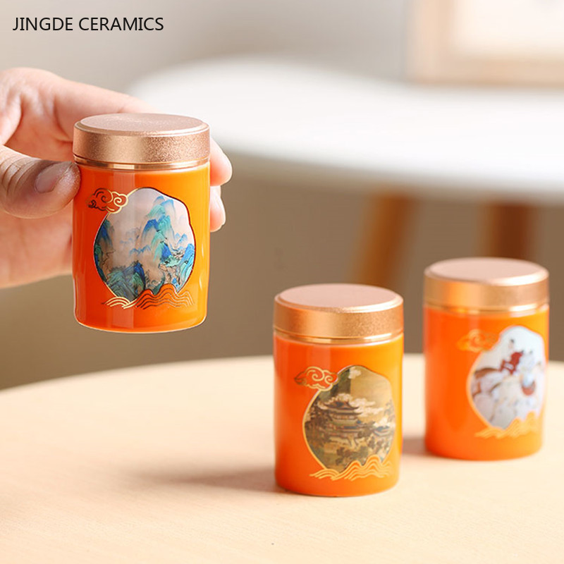 กล่องชาแบบพกพาของจีน1ชิ้นภาชนะ - Coffee Tea Jar Set บทวิจารณ์และราคา