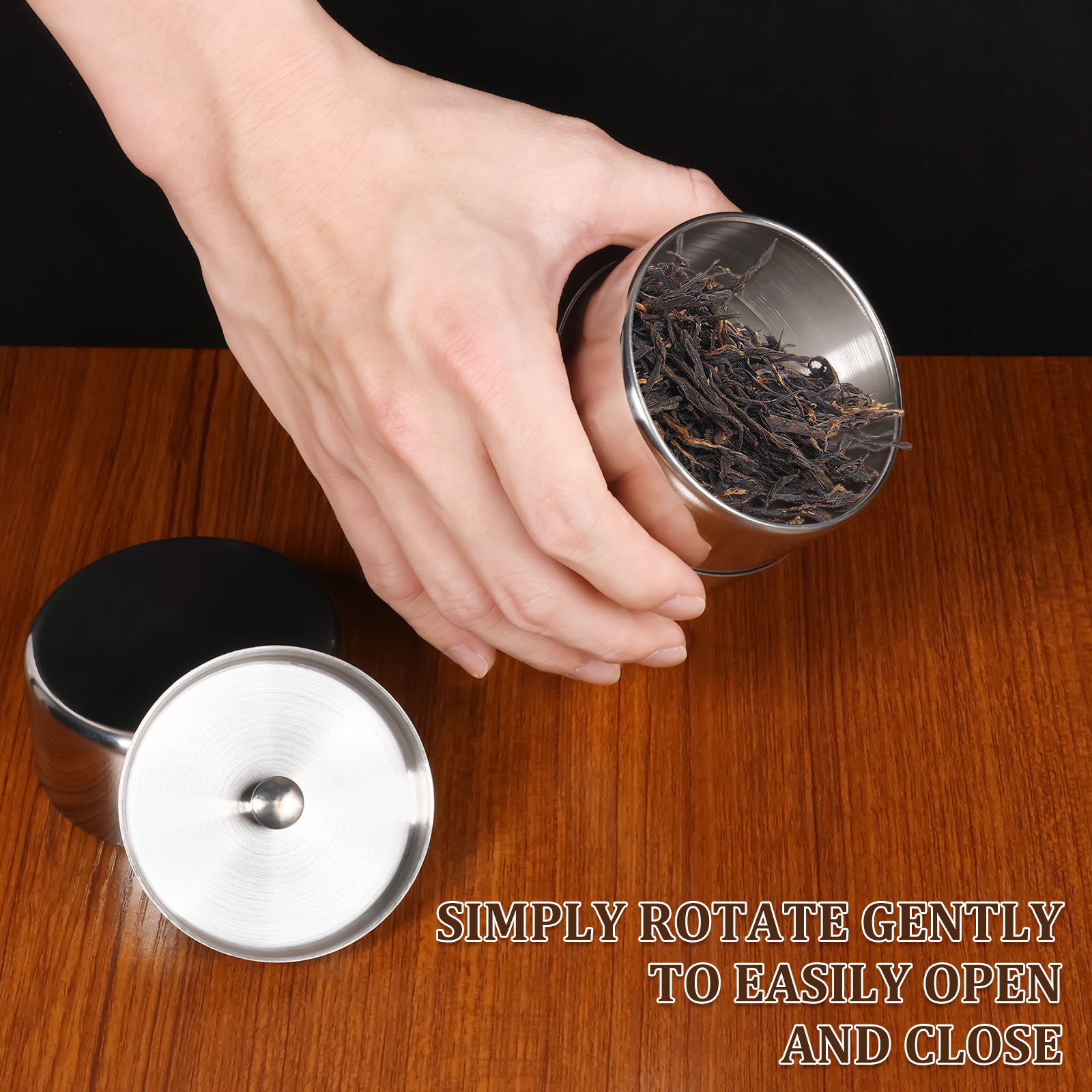 สแตนเลสสตีลชาใบกระป๋องกระป๋องห - Coffee Tea Sugar บทวิจารณ์และราคา