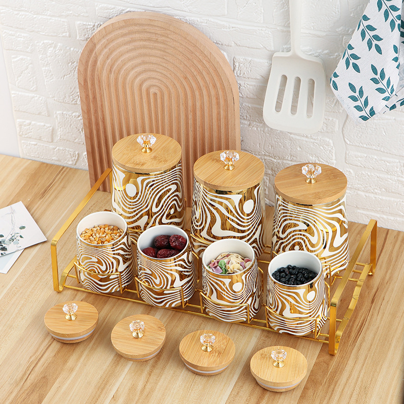 ชุดกระป๋องครัวเซรามิกเคลือบ 7  - Canister Coffee Sugar Tea บทวิจารณ์และราคา