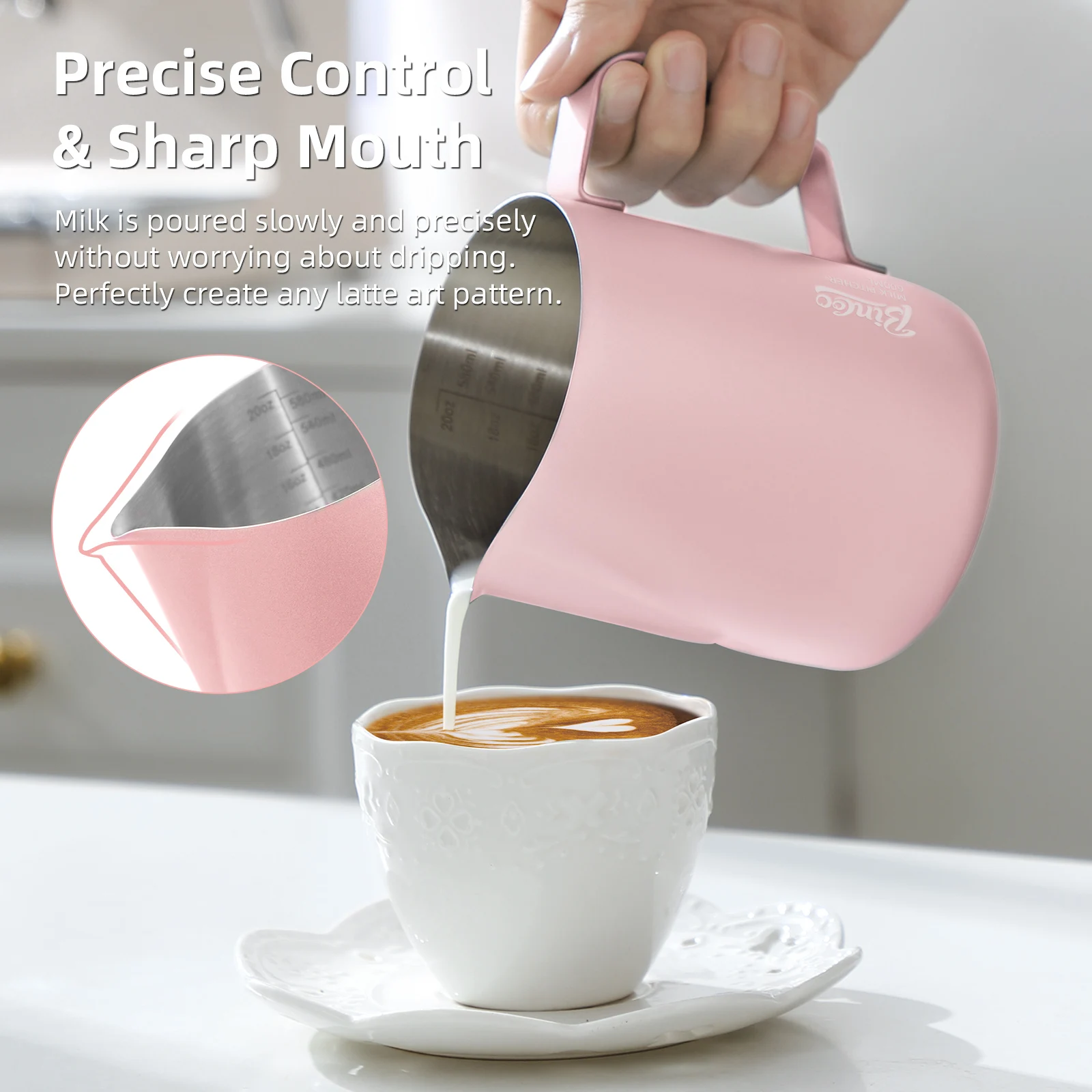 BINCOO 350/600ML กาแฟนม Frothi - Barista Milk Jug บทวิจารณ์และราคา