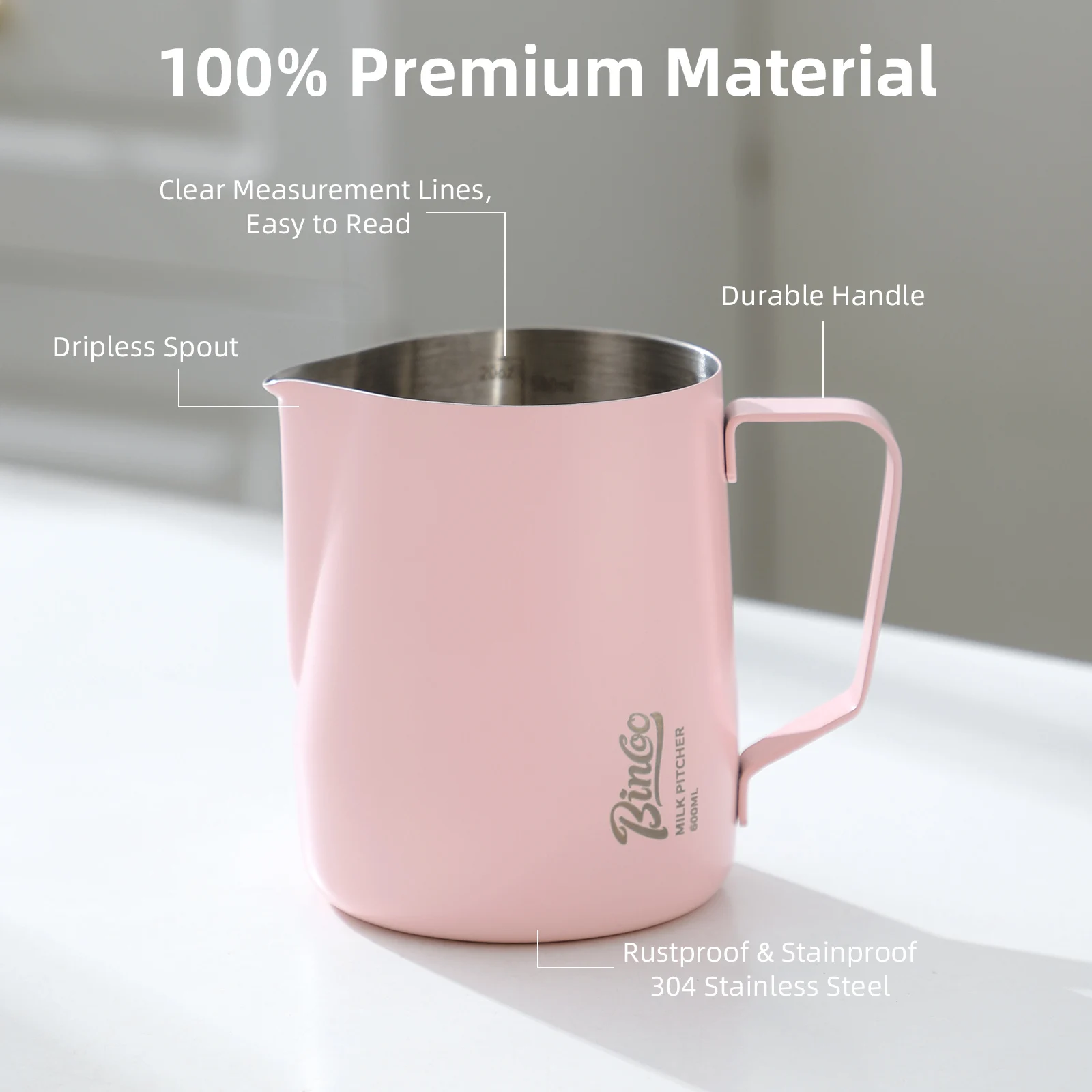 BINCOO 350/600ML กาแฟนม Frothi - Barista Milk Jug บทวิจารณ์และราคา