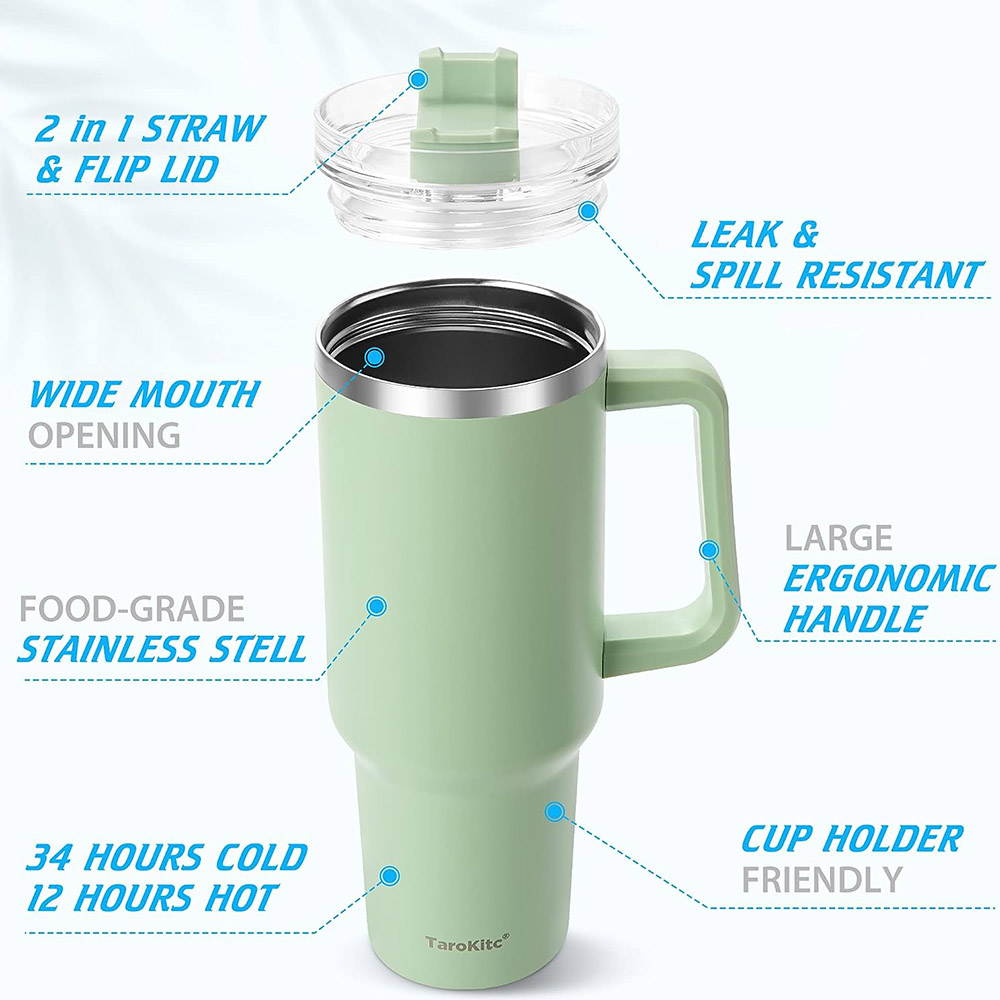 แก้วเก็บความเย็นขนาด40ออนซ์พร้ - Coffee Tea Tumbler บทวิจารณ์และราคา